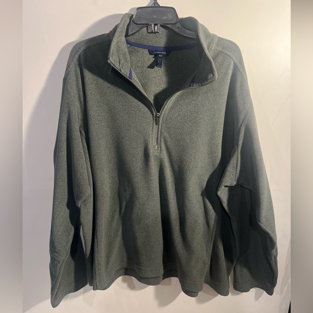 Men's Lands End Gray Zip-Up Fleece
